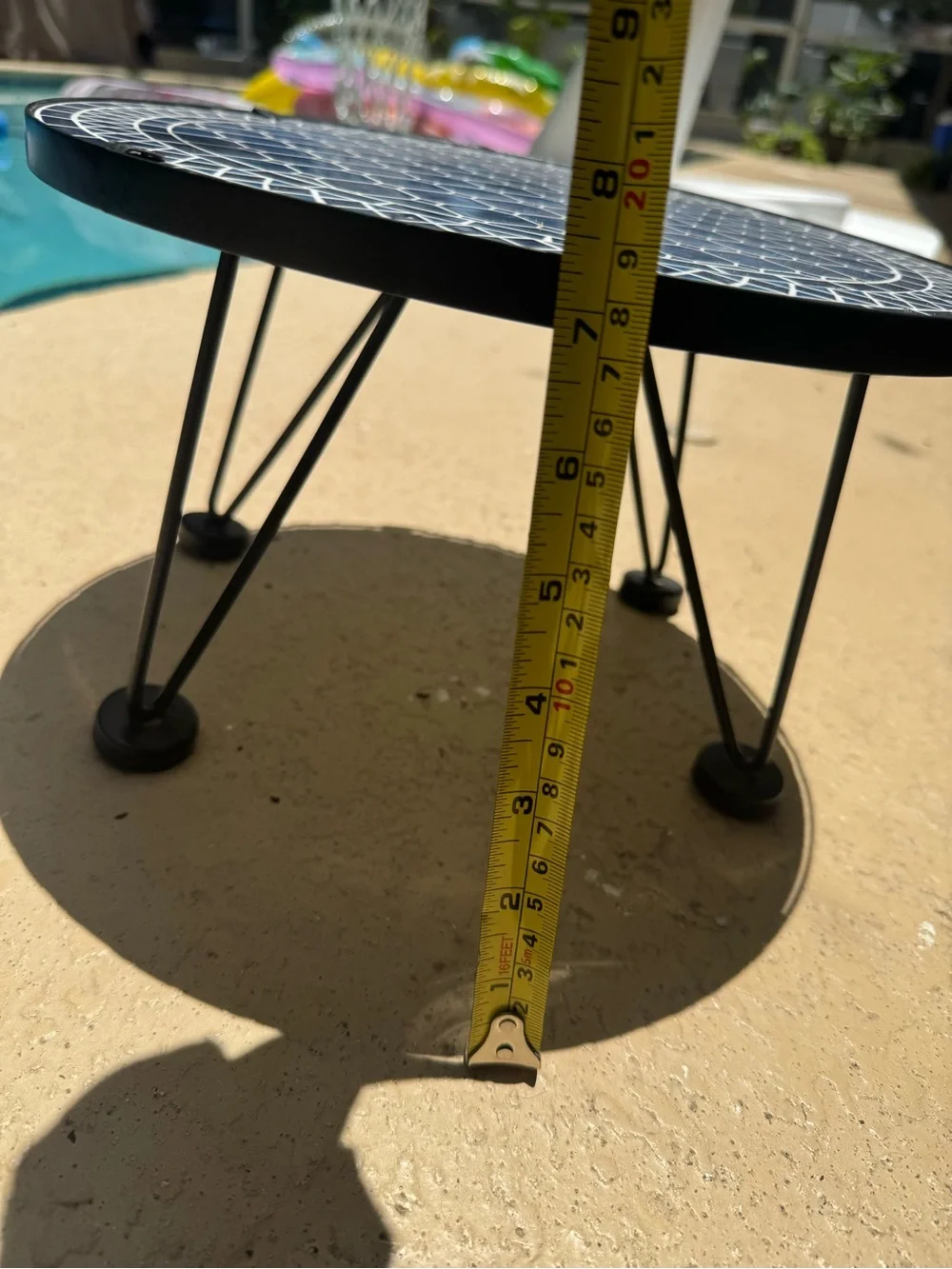 Round Blue Mosaic Plant Stand/ Riser